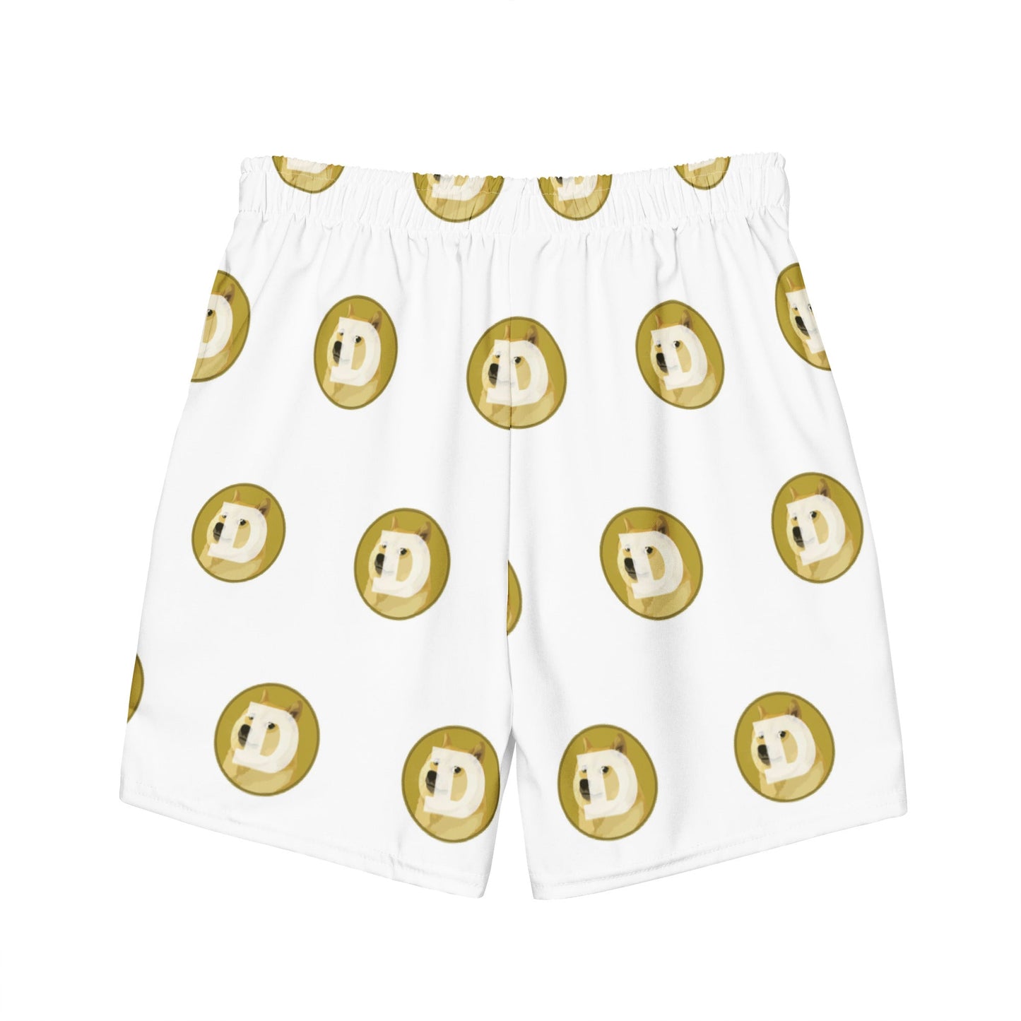 DOGE Dogecoin White Short Shorts Swim Trunks