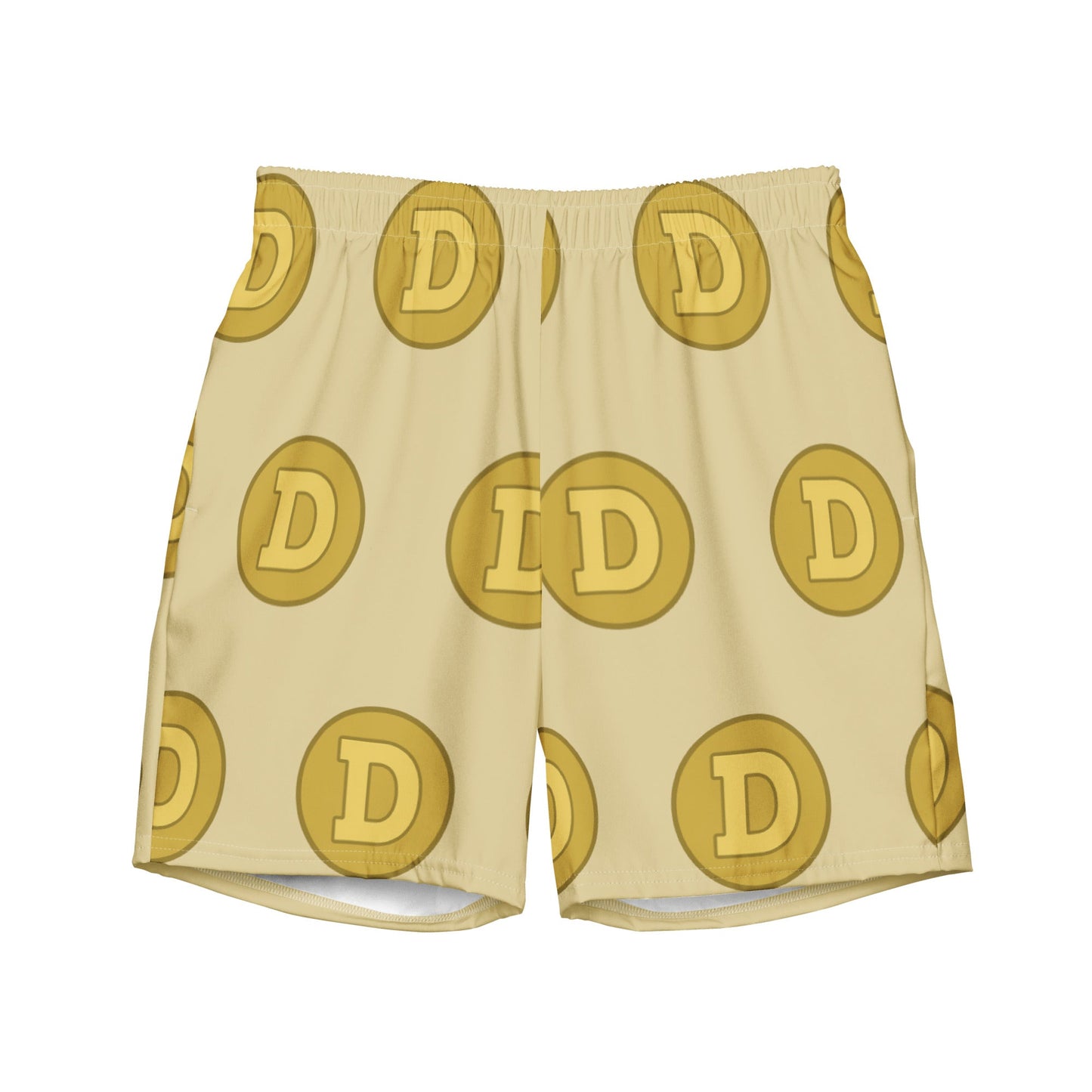 Gold DOGE Short Shorts Swim Trunks