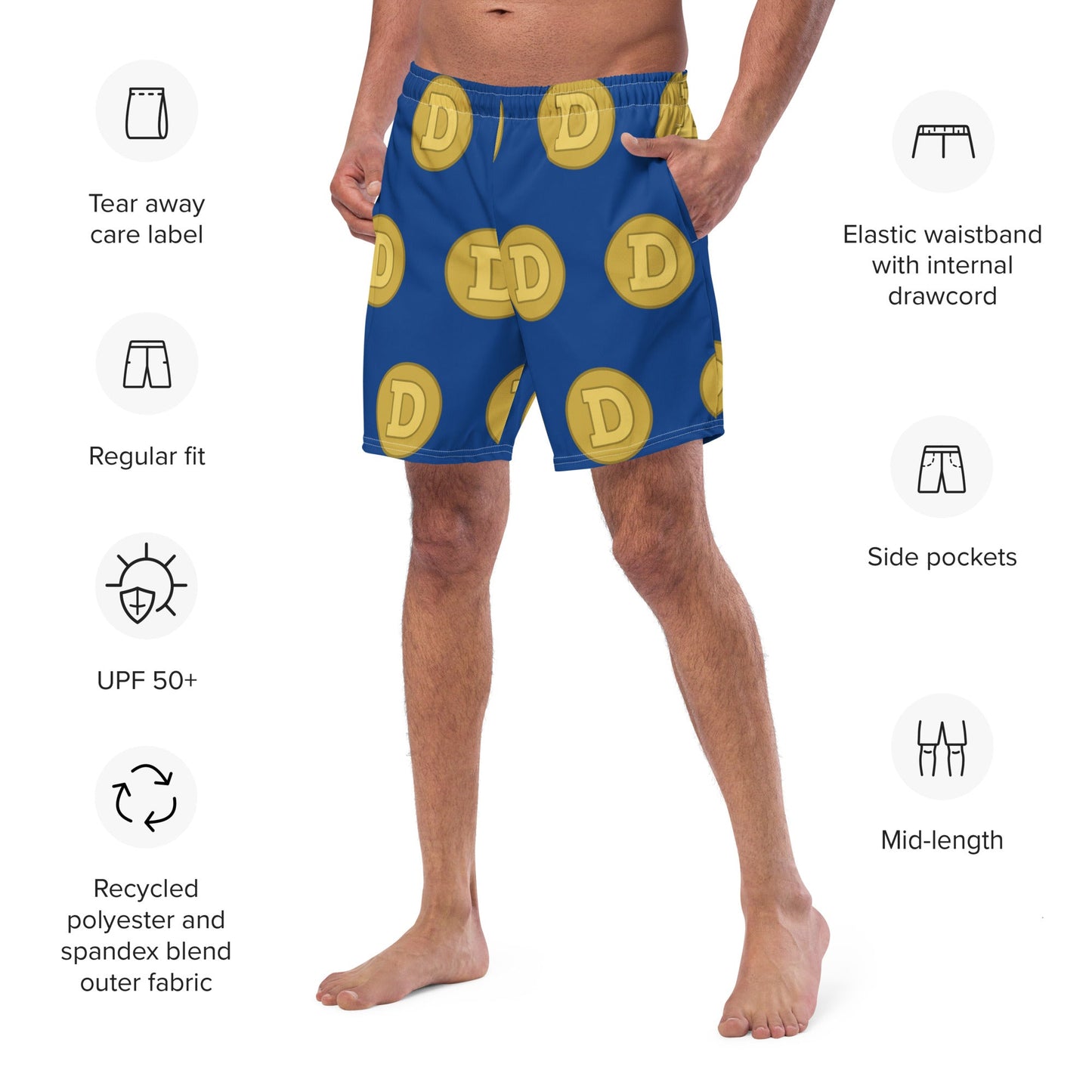 Navy DOGE Short Shorts Swim Trunks
