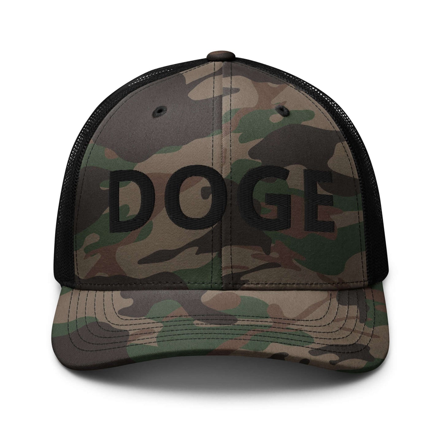 DOGE Embroidered Camouflage Trucker DOGE Hat | Premium Mesh Cap | Outdoor Snapback