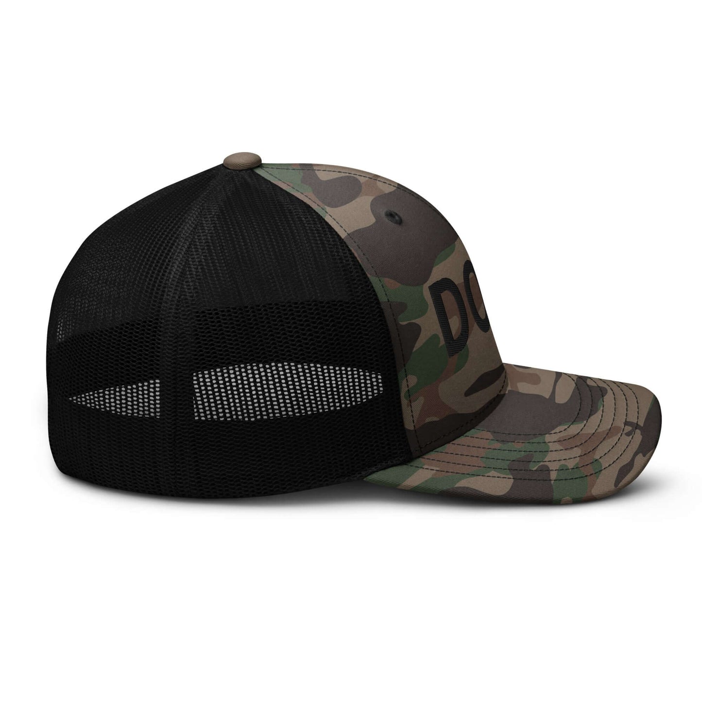 DOGE Embroidered Camouflage Trucker DOGE Hat | Premium Mesh Cap | Outdoor Snapback