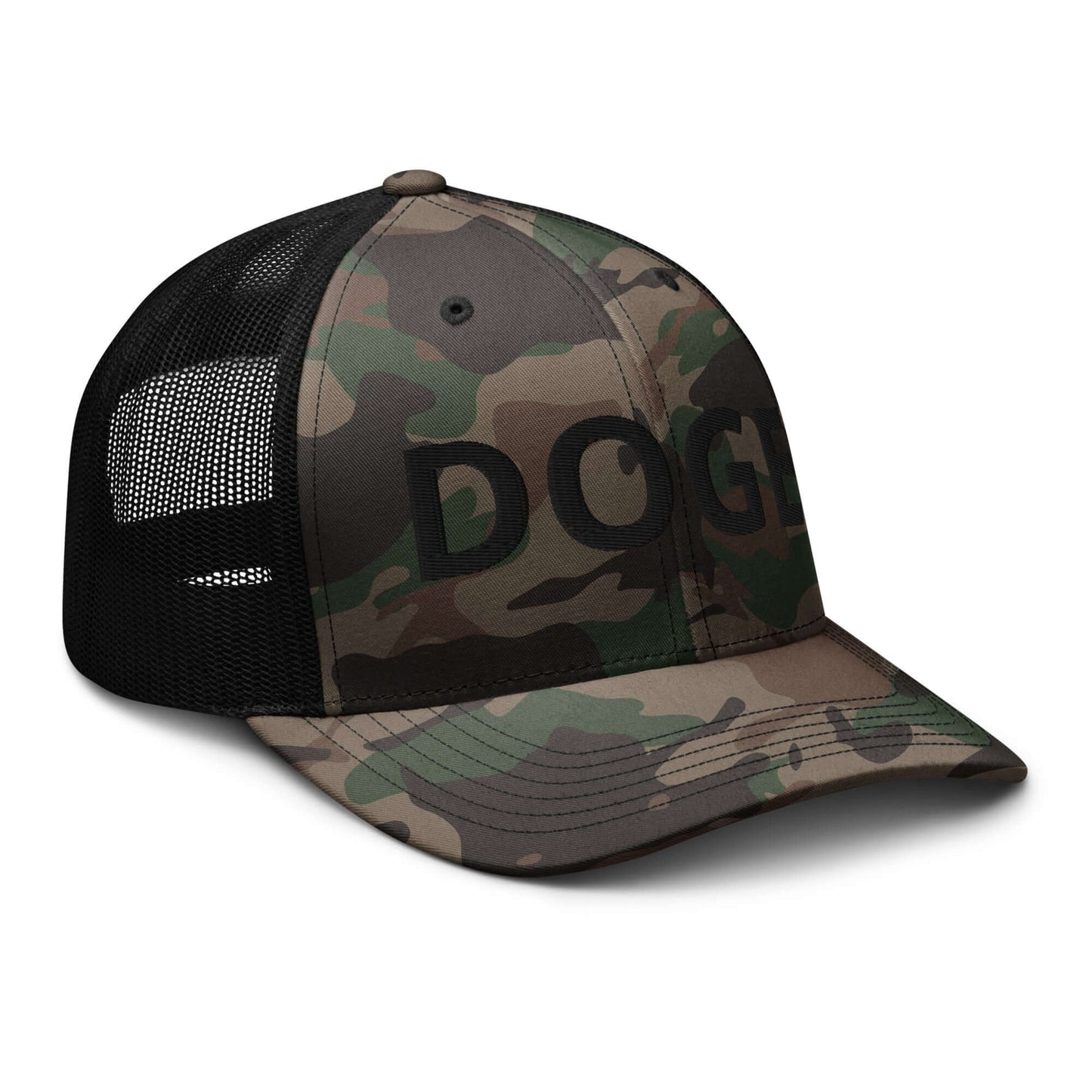 DOGE Embroidered Camouflage Trucker DOGE Hat | Premium Mesh Cap | Outdoor Snapback