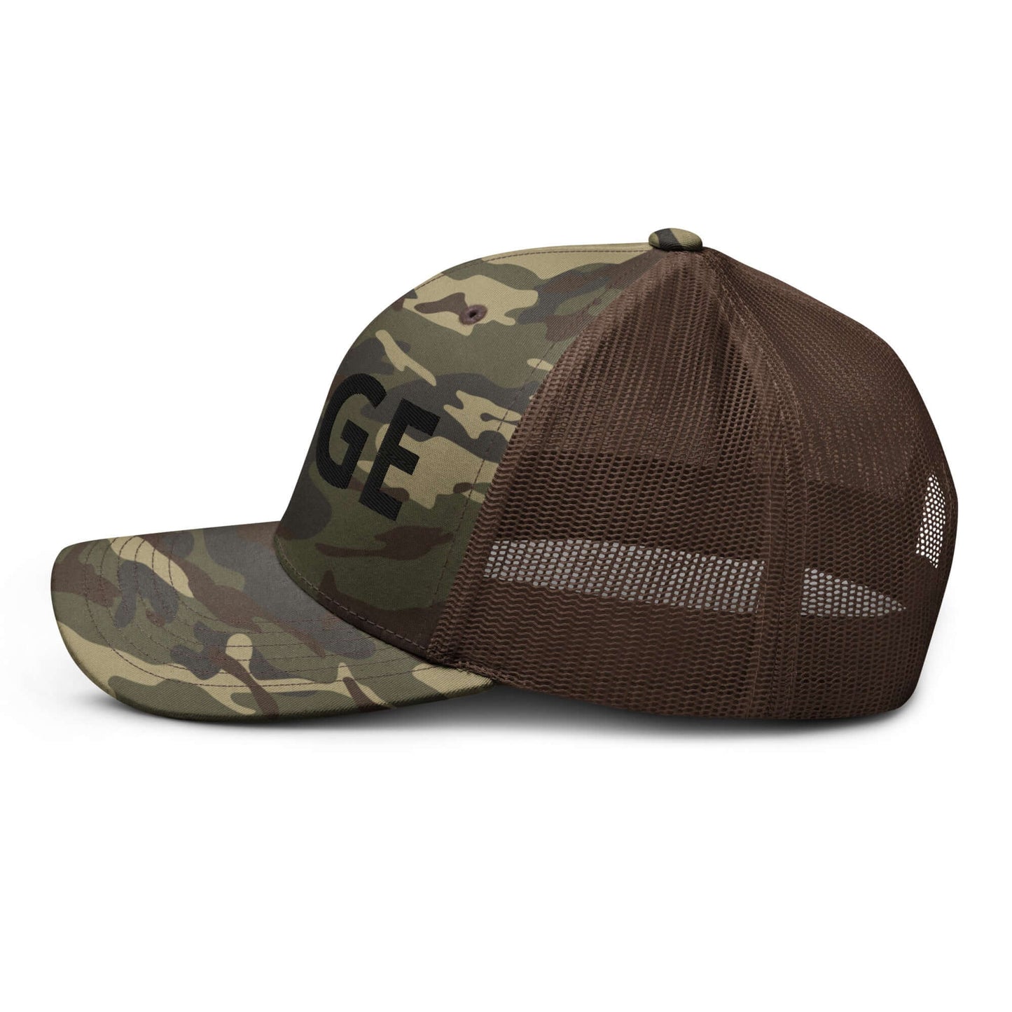 DOGE Embroidered Camouflage Trucker DOGE Hat | Premium Mesh Cap | Outdoor Snapback