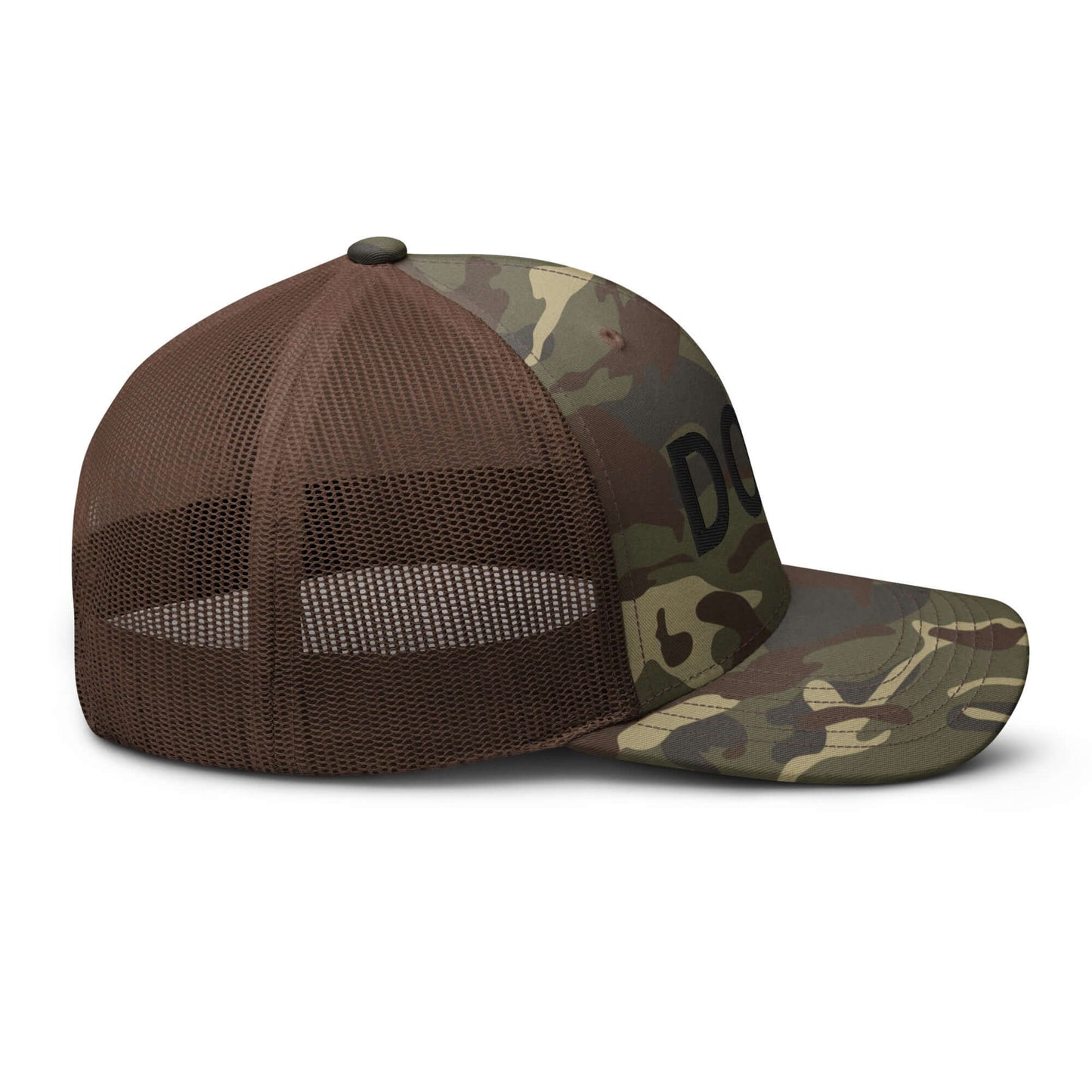 DOGE Embroidered Camouflage Trucker DOGE Hat | Premium Mesh Cap | Outdoor Snapback