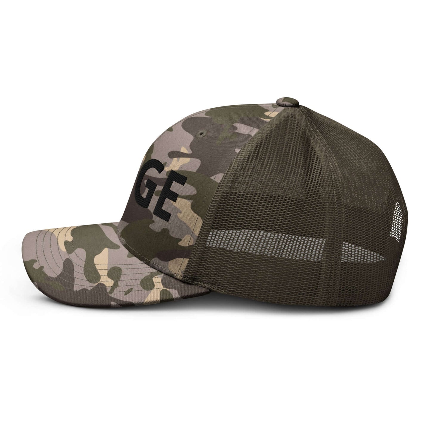 DOGE Embroidered Camouflage Trucker DOGE Hat | Premium Mesh Cap | Outdoor Snapback