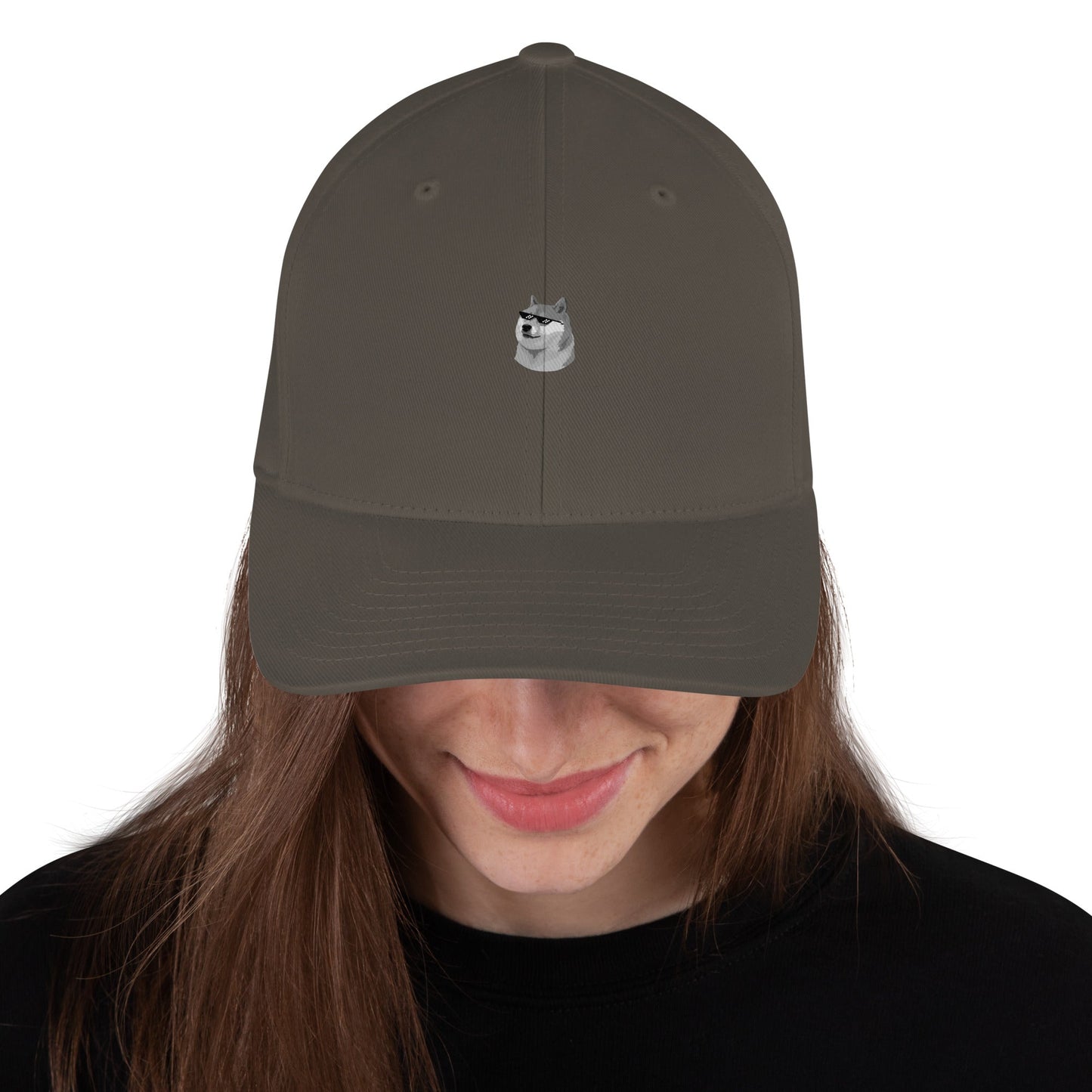 Grey Doge Emblem Structured Twill Cap