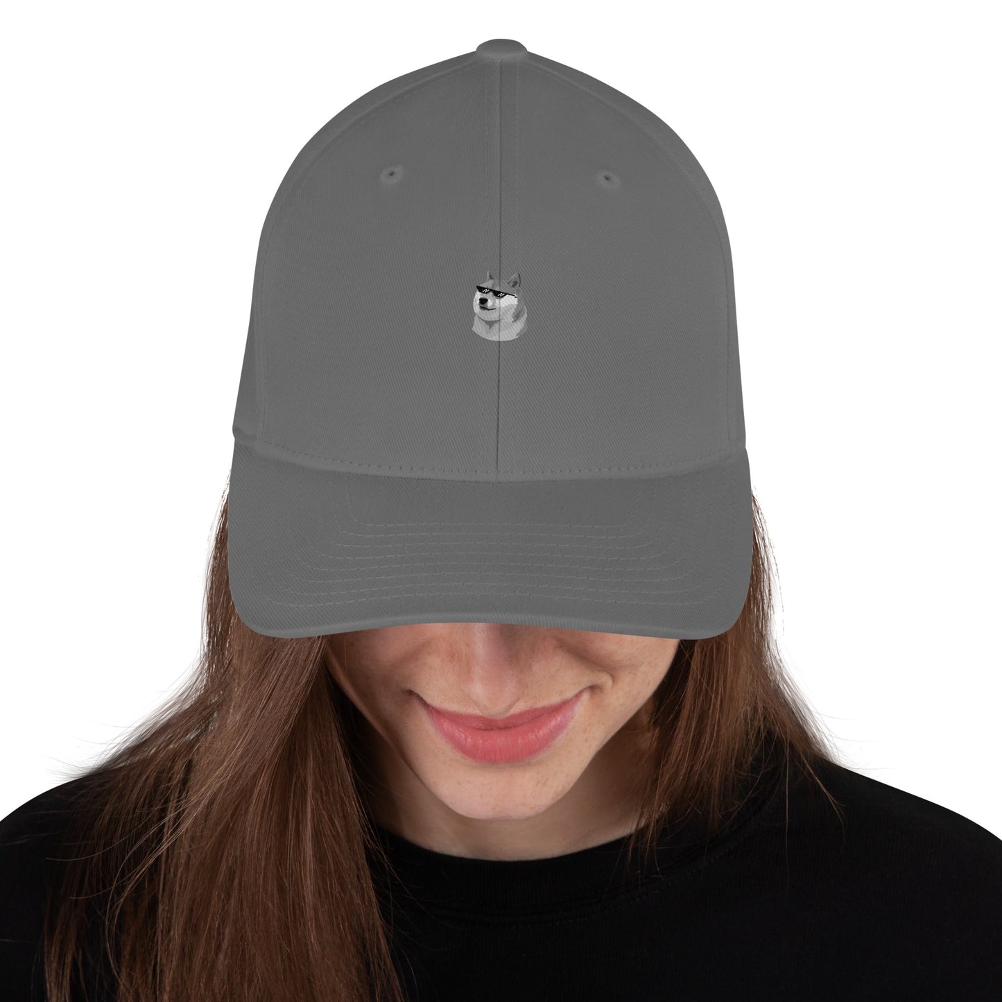 Grey Doge Emblem Structured Twill Cap