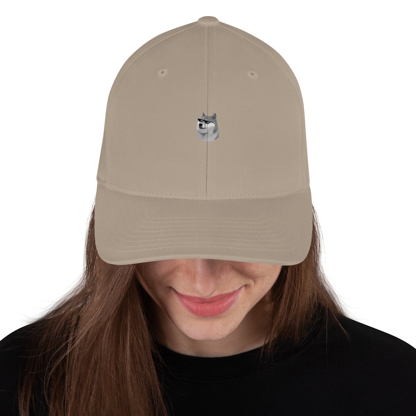 Grey Doge Emblem Structured Twill Cap