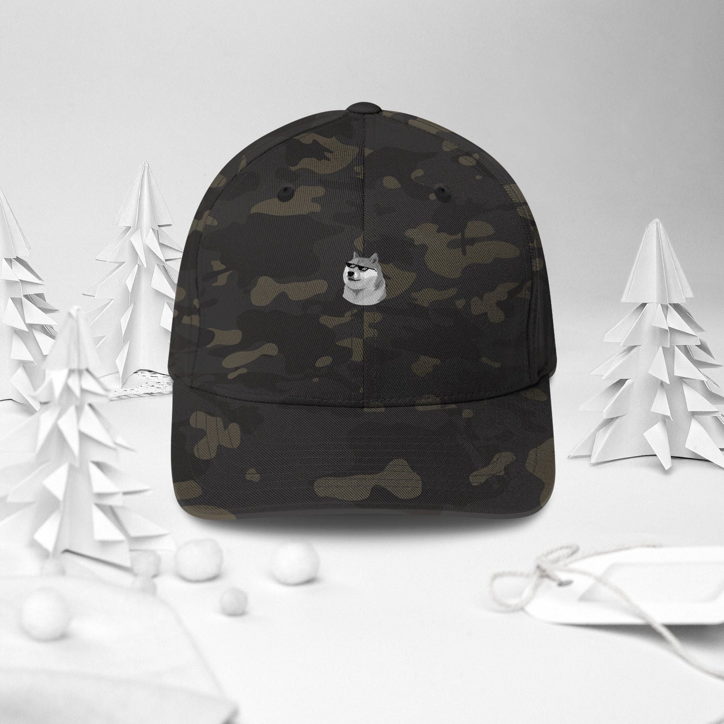 Grey Doge Emblem Structured Twill Cap