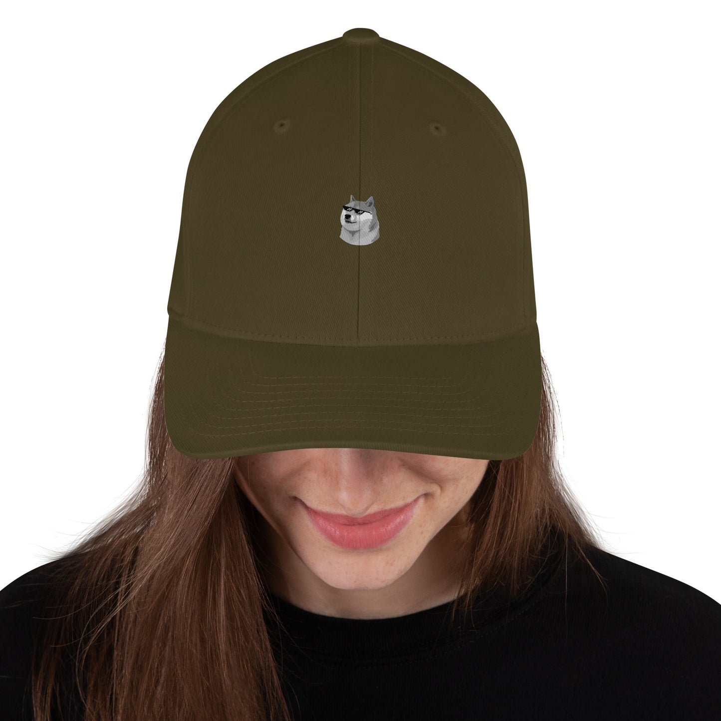 Grey Doge Emblem Structured Twill Cap