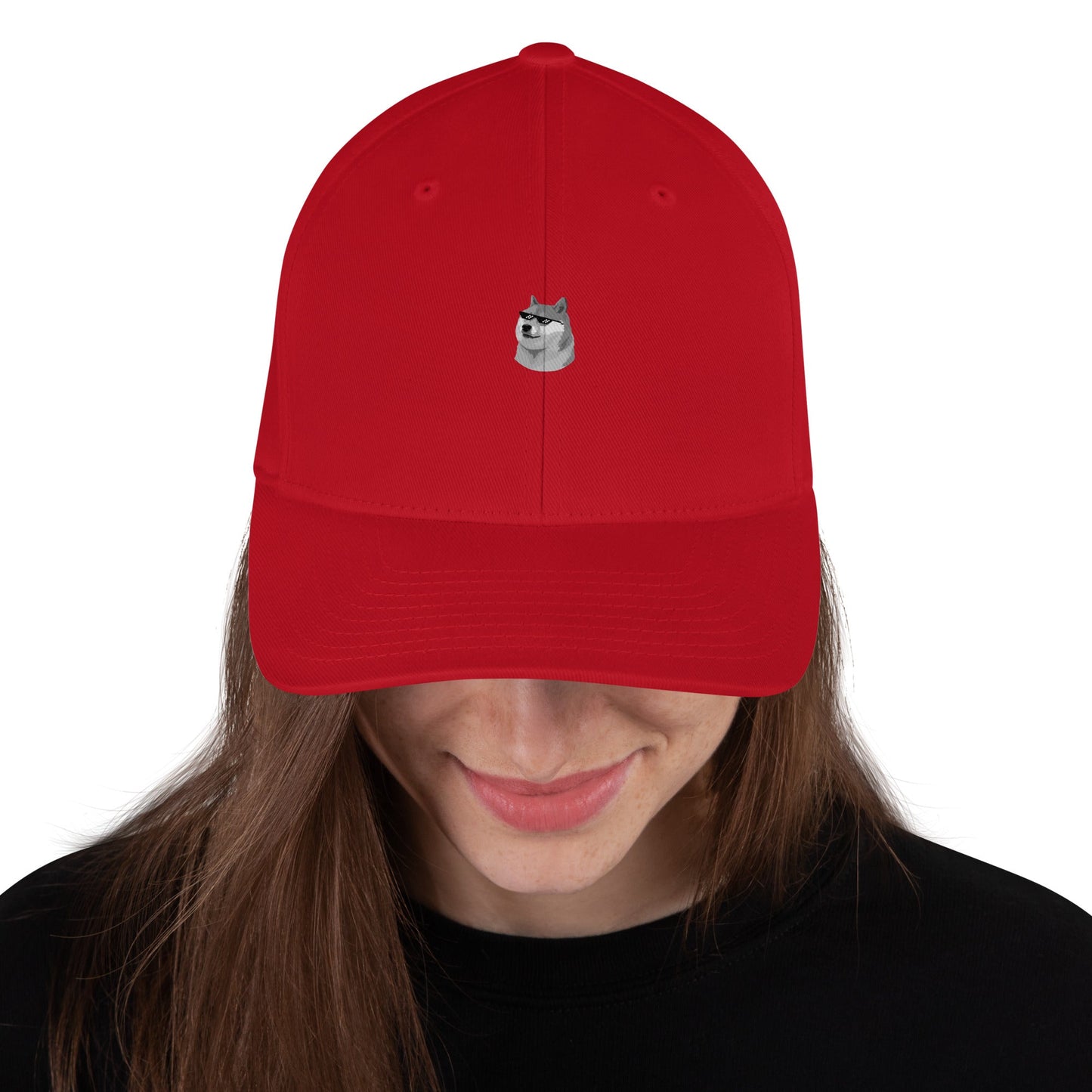 Grey Doge Emblem Structured Twill Cap