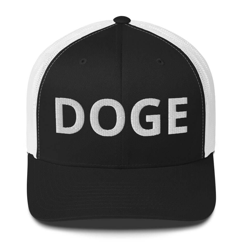 BOLD DOGE Premium Trucker Cap | Embroidered DOGE Hat | Adjustable Mesh Back Snapback