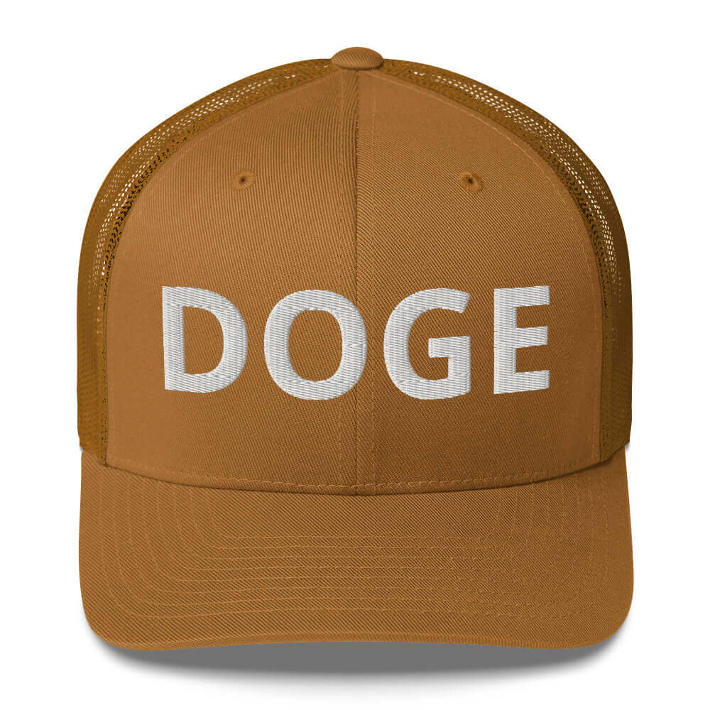 BOLD DOGE Premium Trucker Cap | Embroidered DOGE Hat | Adjustable Mesh Back Snapback
