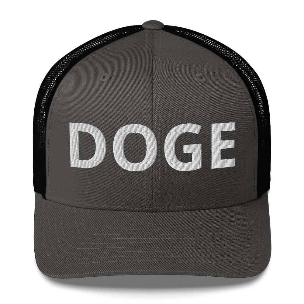 BOLD DOGE Premium Trucker Cap | Embroidered DOGE Hat | Adjustable Mesh Back Snapback