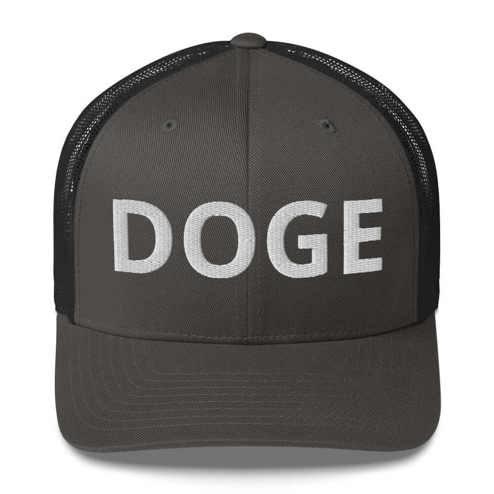BOLD DOGE Premium Trucker Cap | Embroidered DOGE Hat | Adjustable Mesh Back Snapback