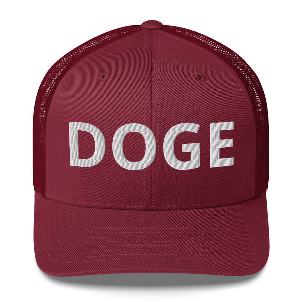 BOLD DOGE Premium Trucker Cap | Embroidered DOGE Hat | Adjustable Mesh Back Snapback