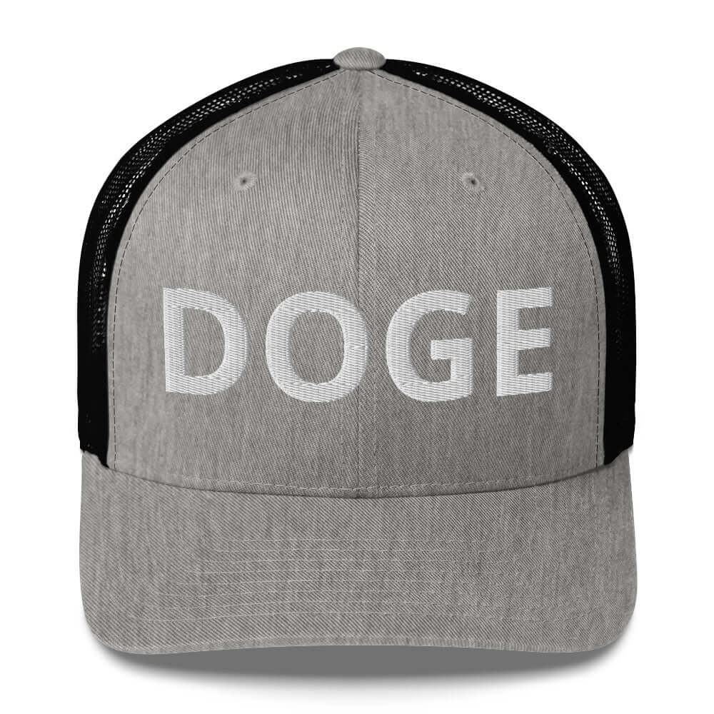BOLD DOGE Premium Trucker Cap | Embroidered DOGE Hat | Adjustable Mesh Back Snapback
