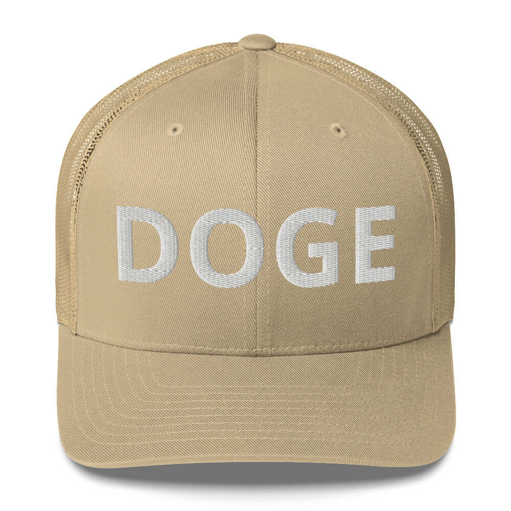 BOLD DOGE Premium Trucker Cap | Embroidered DOGE Hat | Adjustable Mesh Back Snapback