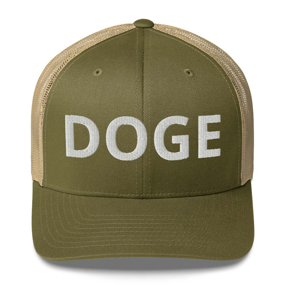 BOLD DOGE Premium Trucker Cap | Embroidered DOGE Hat | Adjustable Mesh Back Snapback