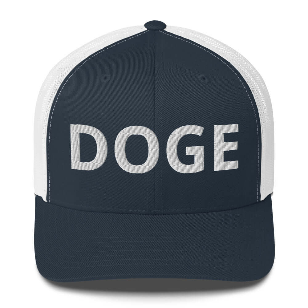 BOLD DOGE Premium Trucker Cap | Embroidered DOGE Hat | Adjustable Mesh Back Snapback