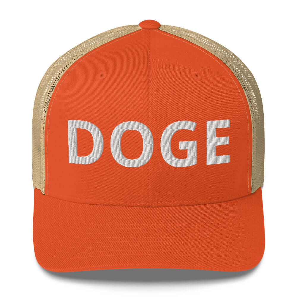 BOLD DOGE Premium Trucker Cap | Embroidered DOGE Hat | Adjustable Mesh Back Snapback