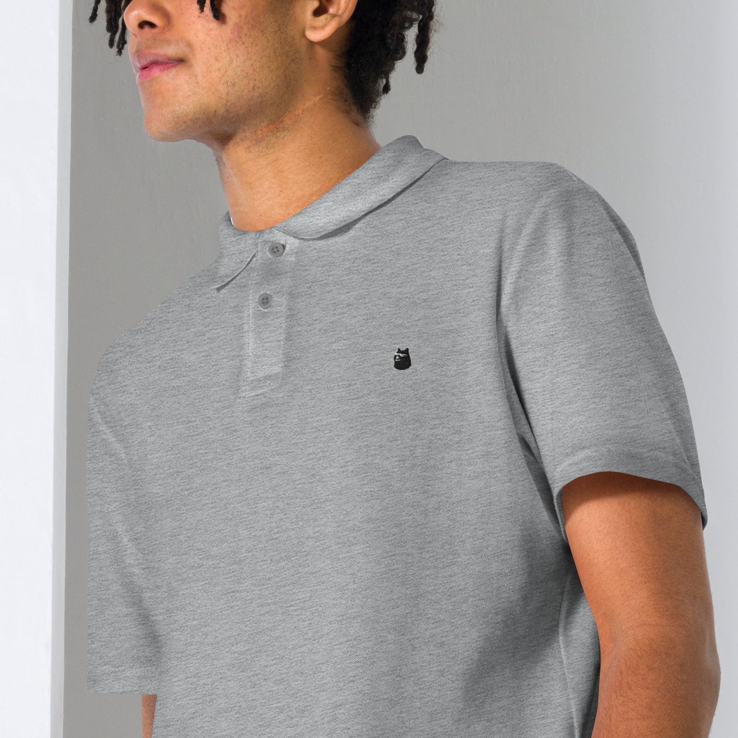 Grey Doge Emblem Unisex Pique Polo Shirt