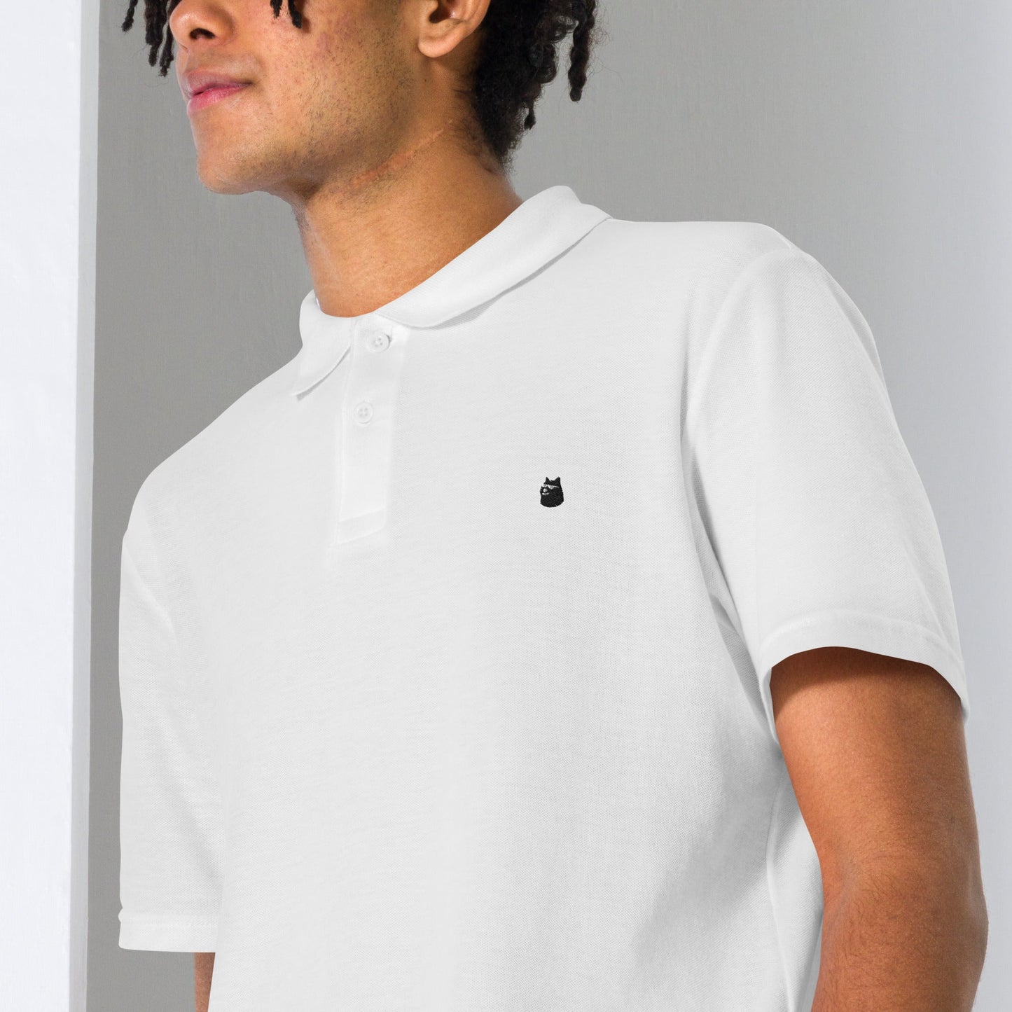 Grey Doge Emblem Unisex Pique Polo Shirt
