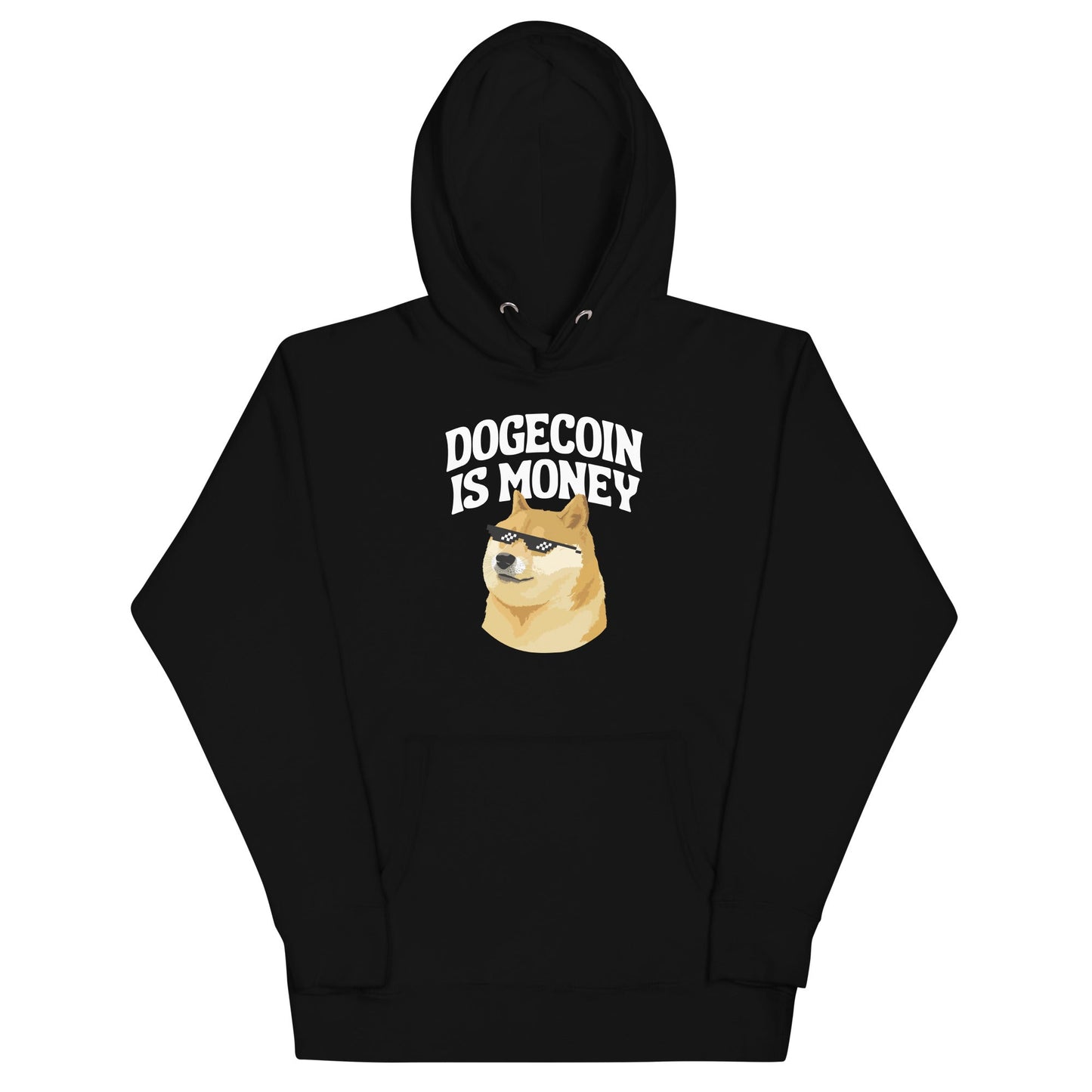DOGE Merch Premium Hoodie "Dogecoin is Money" - DOGE Streetwear DOGE Store Unisex Sweatshirt