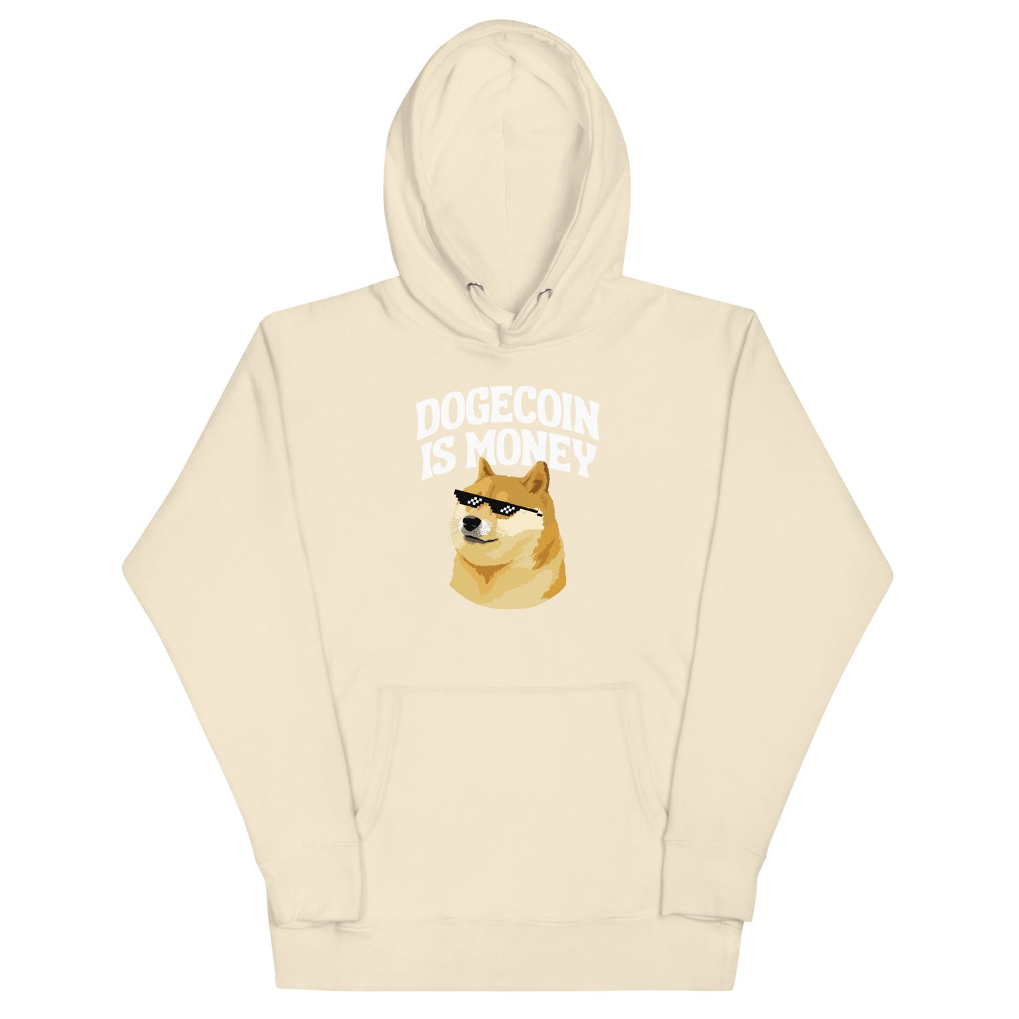 DOGE Merch Premium Hoodie "Dogecoin is Money" - DOGE Streetwear DOGE Store Unisex Sweatshirt