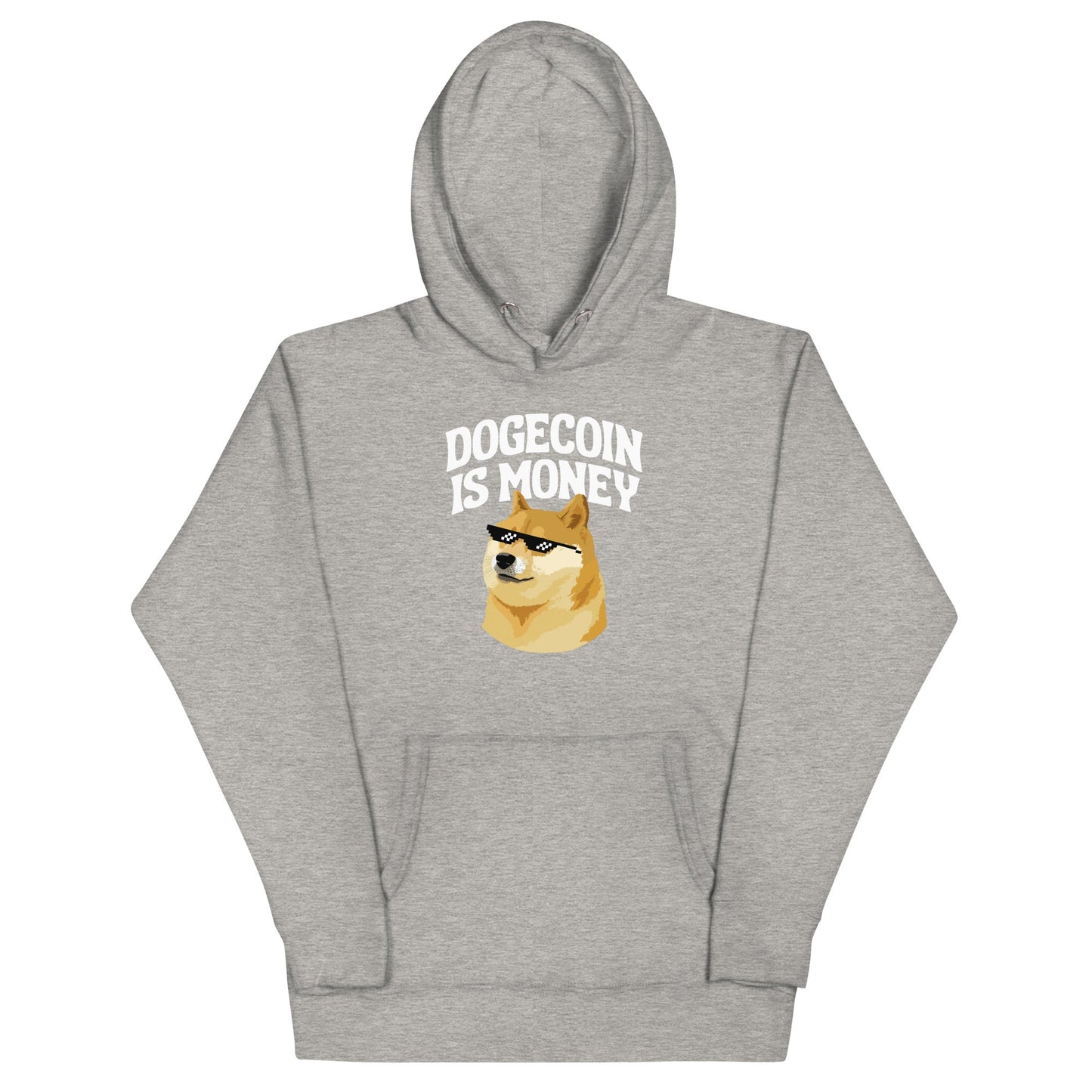 DOGE Merch Premium Hoodie "Dogecoin is Money" - DOGE Streetwear DOGE Store Unisex Sweatshirt