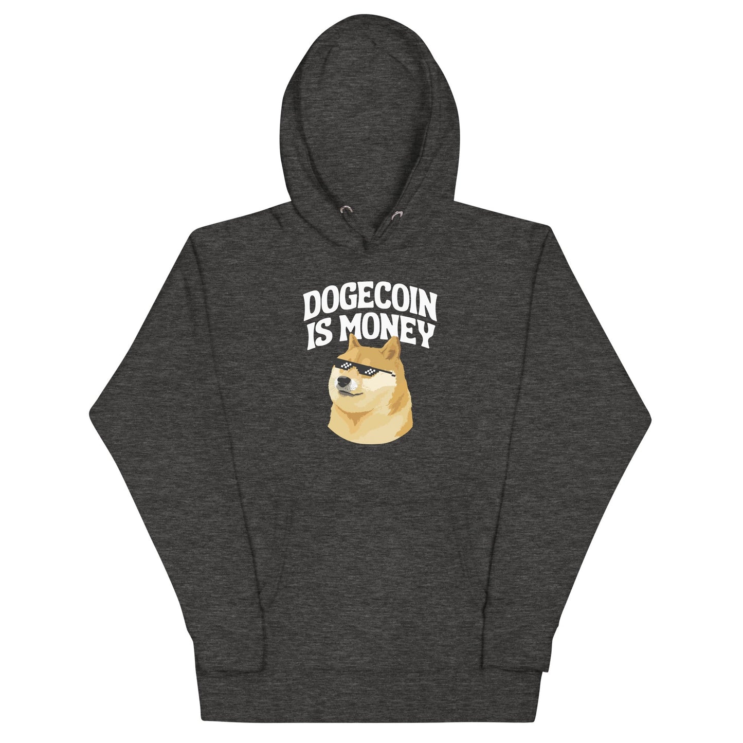 DOGE Merch Premium Hoodie "Dogecoin is Money" - DOGE Streetwear DOGE Store Unisex Sweatshirt
