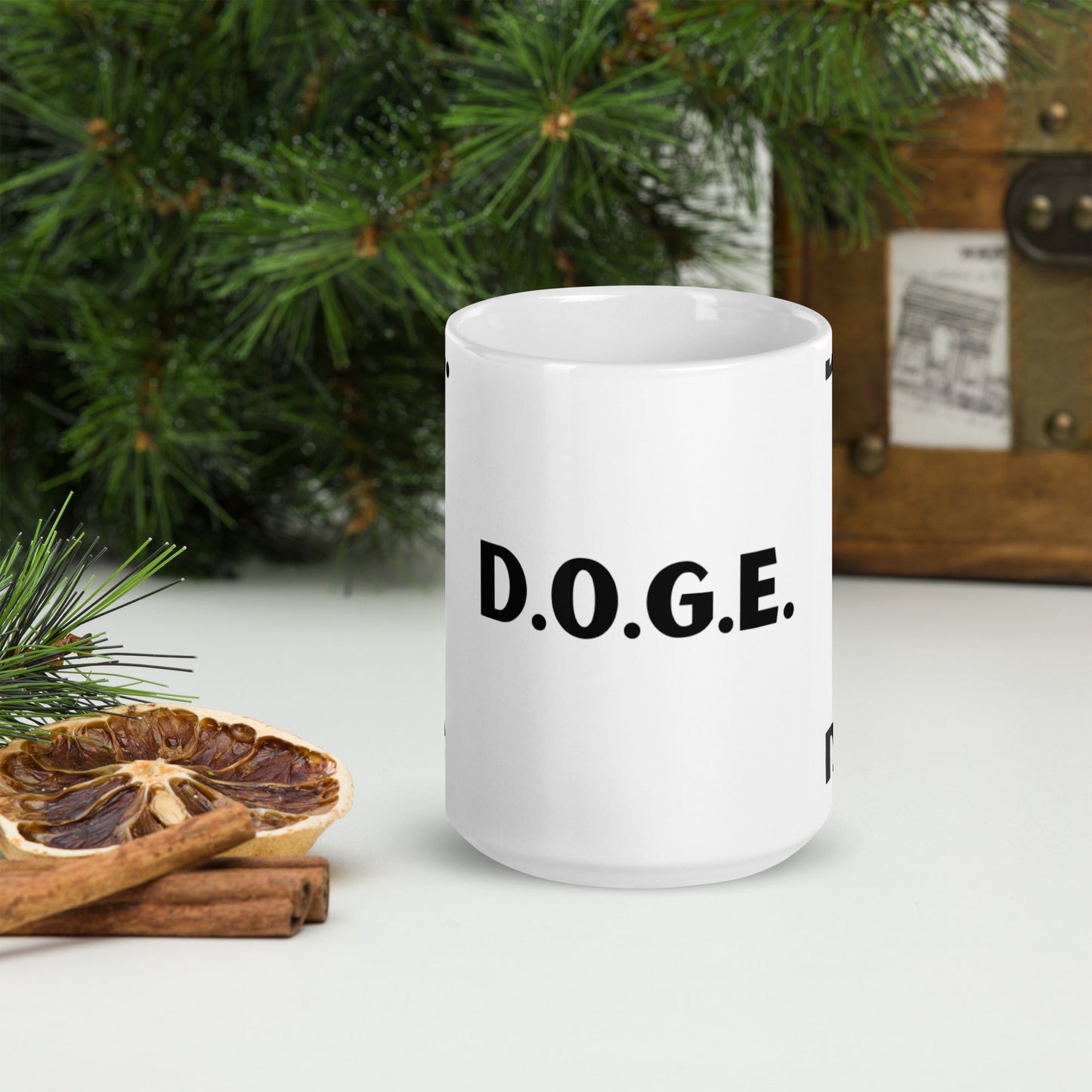 DOGE D.O.G.E. Department of Government Efficiency Mug - UnOfficial White Ceramic Coffee Cup