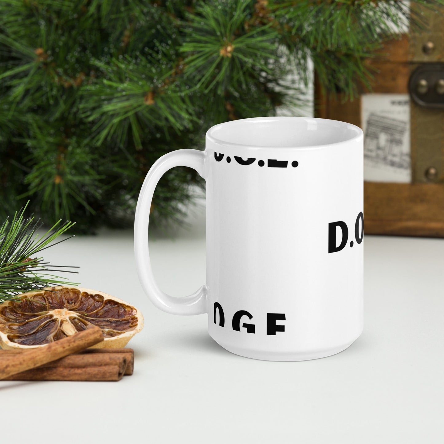 DOGE D.O.G.E. Department of Government Efficiency Mug - UnOfficial White Ceramic Coffee Cup