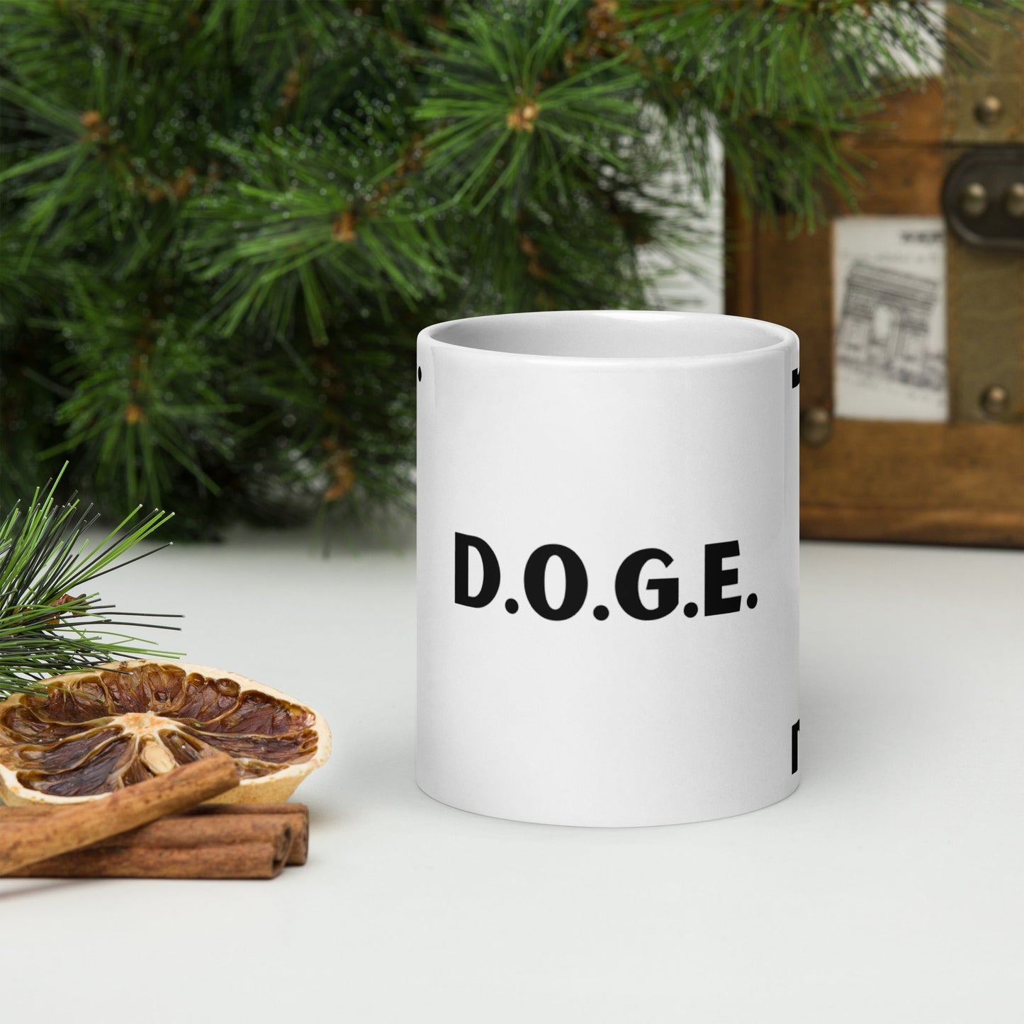 DOGE D.O.G.E. Department of Government Efficiency Mug - UnOfficial White Ceramic Coffee Cup