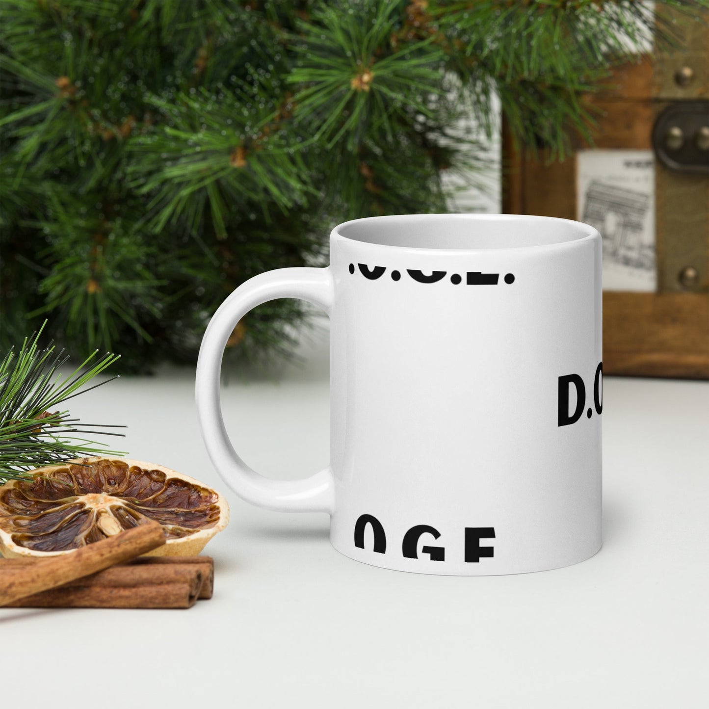 DOGE D.O.G.E. Department of Government Efficiency Mug - UnOfficial White Ceramic Coffee Cup