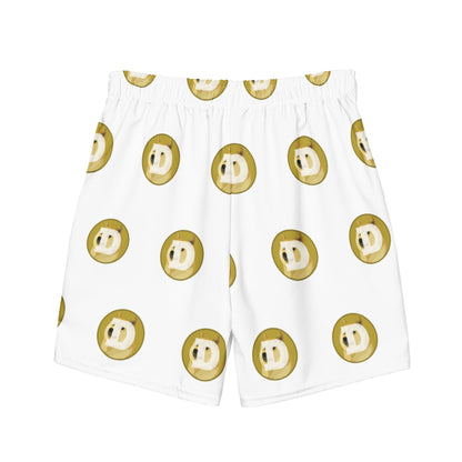 DOGE Dogecoin White Short Shorts Swim Trunks