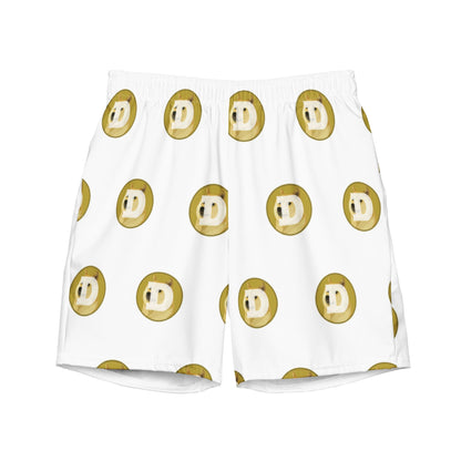 DOGE Dogecoin White Short Shorts Swim Trunks