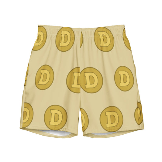 Gold DOGE Short Shorts Swim Trunks