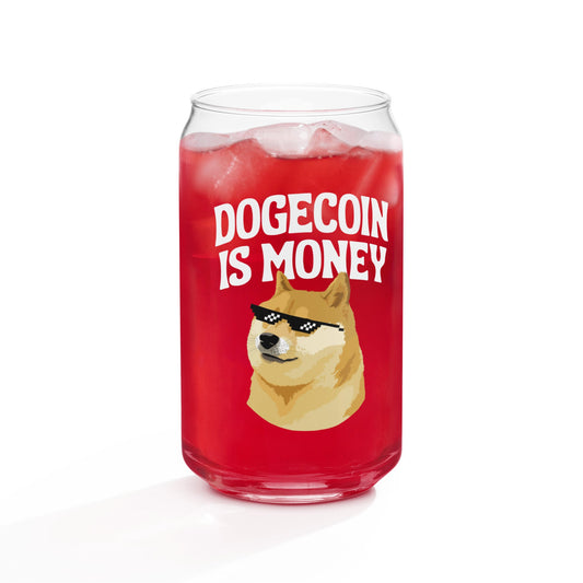 Glass DOGE Cup Dogecoin is Money Cup