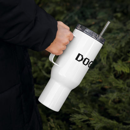 DOGE Pixelated 8-Bit Travel Mug | Stainless Steel Insulated Tumbler with Handle | 25oz & 40oz Options