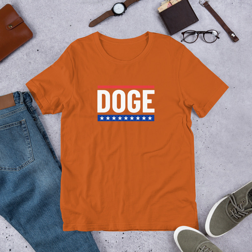 USA Stars and Stripes | DOGE Dogecoin D.O.G.E. Unisex t-shirt