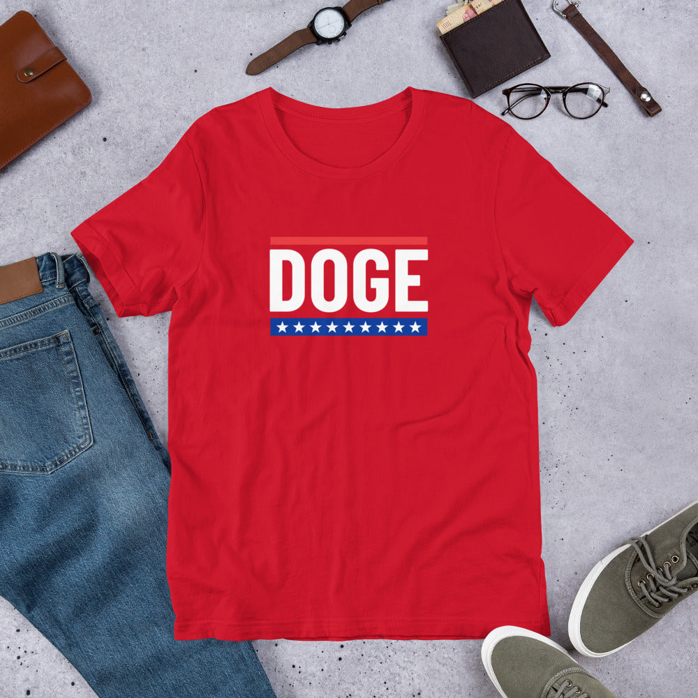 USA Stars and Stripes | DOGE Dogecoin D.O.G.E. Unisex t-shirt