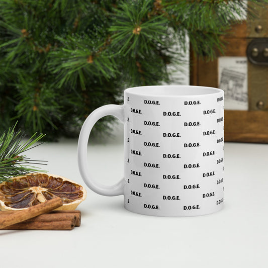 DOGE D.O.G.E. Department of Government Efficiency Mug - UnOfficial White Ceramic Coffee Cup