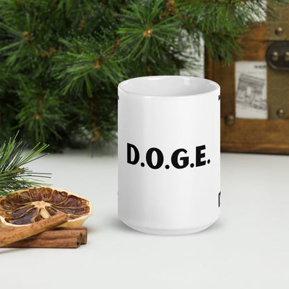 DOGE D.O.G.E. Department of Government Efficiency Mug - UnOfficial White Ceramic Coffee Cup