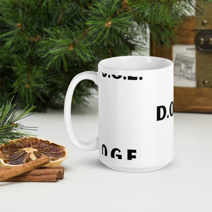 DOGE D.O.G.E. Department of Government Efficiency Mug - UnOfficial White Ceramic Coffee Cup